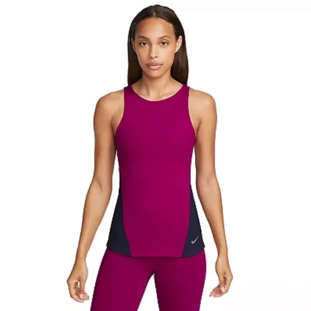 Brand New Nike Yoga Dri-Fit Training Tank Top Berry Racerback Crew Neck Stretchy